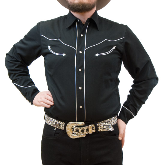 Roper: Alcalas Western Wear Men's Black Western Style Shirt • Front ...