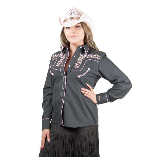 Ranger's: Alcalas Western Wear Women's Black Western Floral Dress Shirt ...