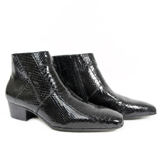 Giorgio: Alcalas Western Wear Men's Black python half boot, side zipper ...
