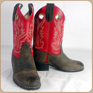 Old West: Alcalas Western Wear Youth Red shaft boot with pull holes ...