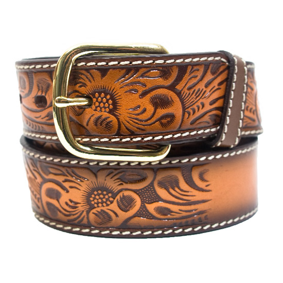 3D Belt Co.: Alcalas Western Wear Natural Full-grain Leather Belt ...