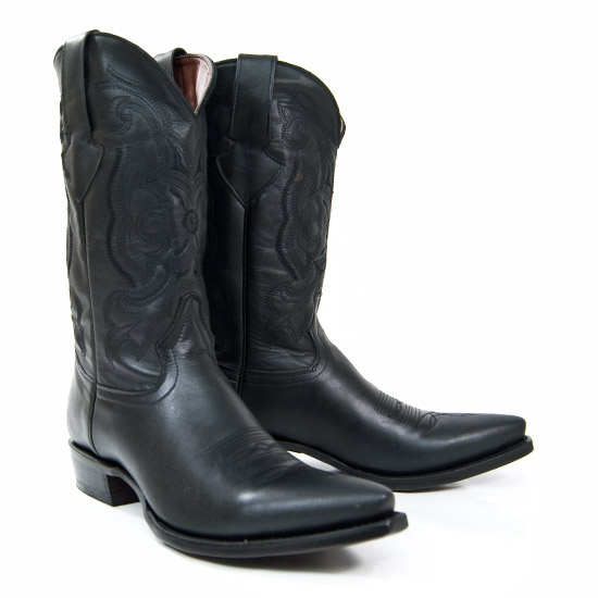 Potrero: Alcalas Western Wear Men's Black Leather Cowboy Boots • Black ...