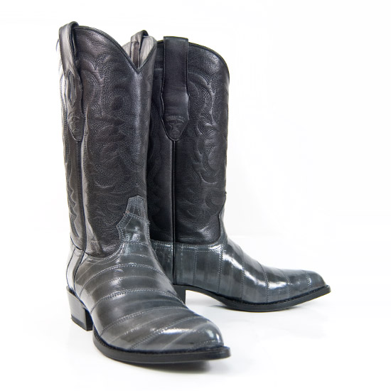 Los Altos: Alcalas Western Wear Men's Grey Eel Skin Leather Boots ...