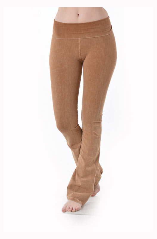 T Party: Alcalas Western Wear brown Mineral Washed Foldover Yoga Pants.<br>Material:  96% Cotton 4% Spandex <br>