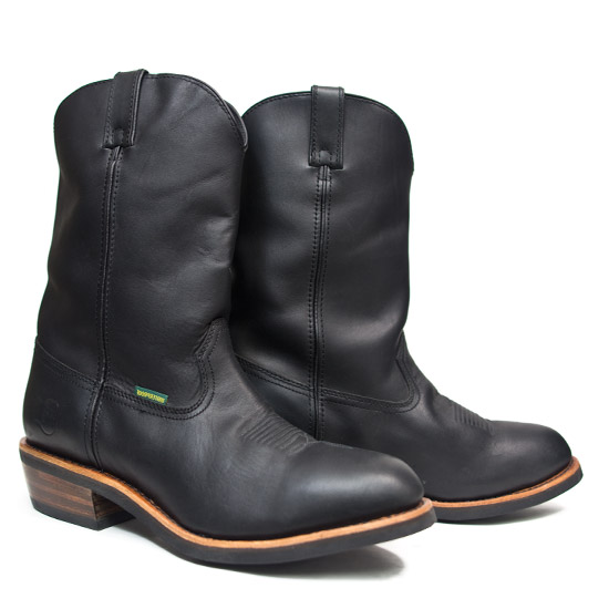 Dan Post: Alcalas Western Wear Men's Black Oiled Leather Work Boots ...