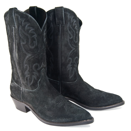 Justin: Alcalas Western Wear Men's Black Suede Western Cowboy Boots ...
