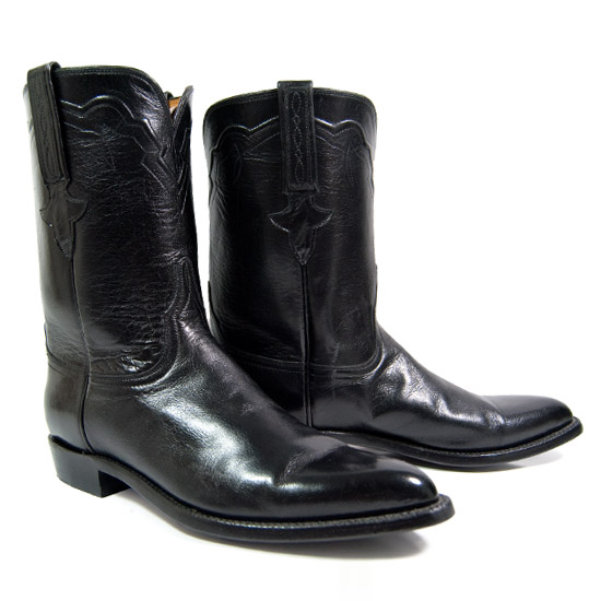 Lucchese: Alcalas Western Wear Men's Black Buffalo Roper • Leather ...