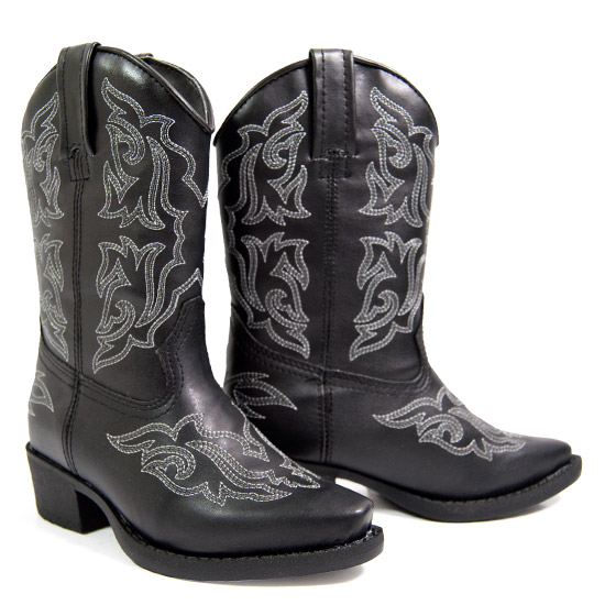 Laredo: Alcalas Western Wear Children's black leather boot with fancy ...