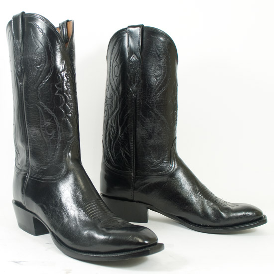 Lucchese: Alcalas Western Wear Men's Dressy black Buffalo leather boot ...