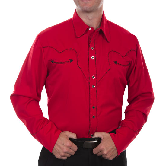 Scully: Alcalas Western Wear The classic western shirt in a crimson red ...